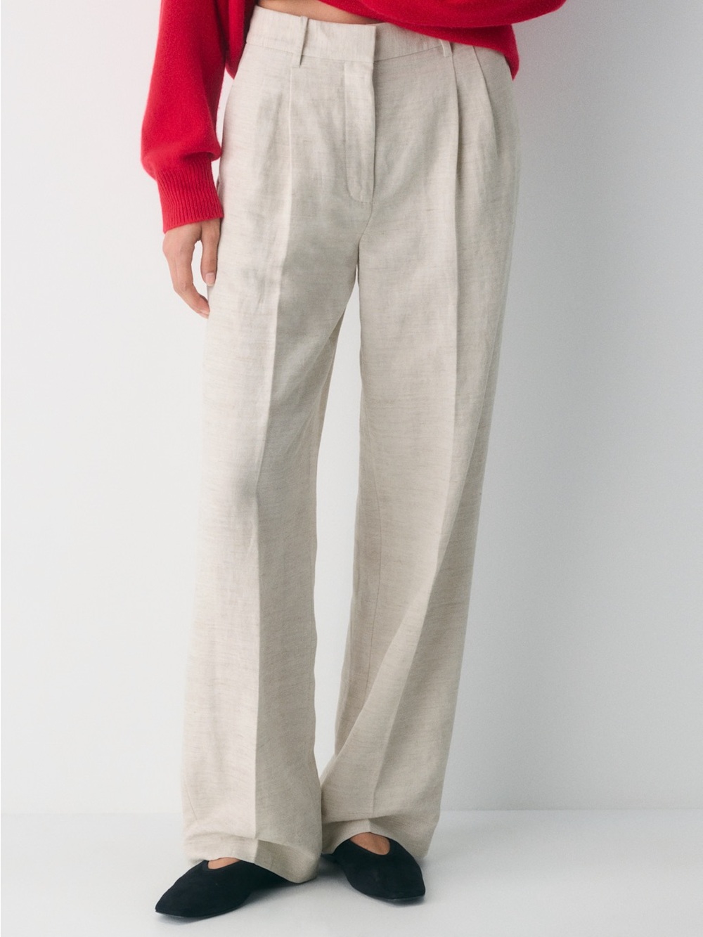 Aritzia Wilfred The Effortless Pant CruiseLinen Natural Ecru Size 4